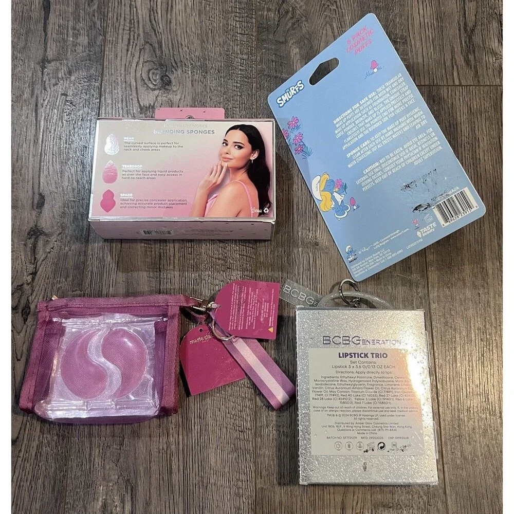 Pink Beauty Gift Set Makeup Sponge Cosmetic Puff Lipstick Trio Marie Claire